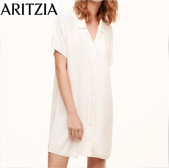 🇨🇦 Aritzia Wilfred Free Radhika White Shirt Dress - Picture 1 of 10